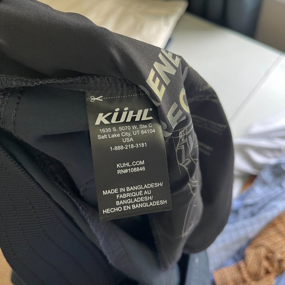 KUHL Men’s Dark Blue Renegade Recon Pants 🏕️ Flat Front 38x32 EUC Mint 🌄 - Picture 7 of 9